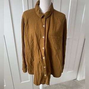 Brown Button-Up Women's Top